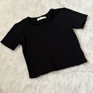 Pull&Bear Black Ribbed Top